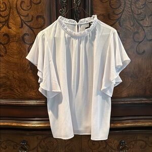 Agnes & Dora White Ruffle Sleeve Blouse-NEW